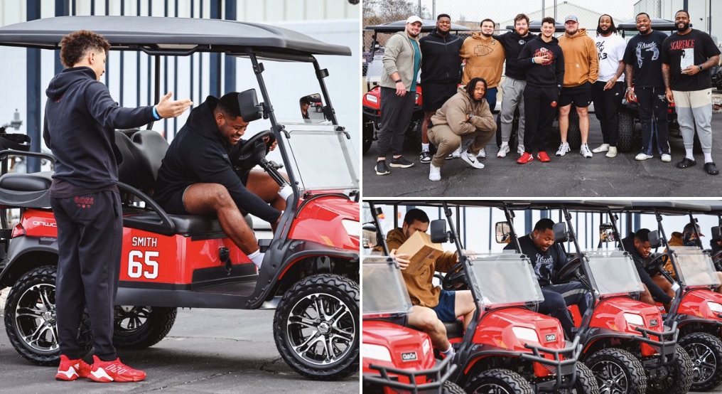 Patrick Mahomes surprises Chiefs offensive line with personalized golf ...